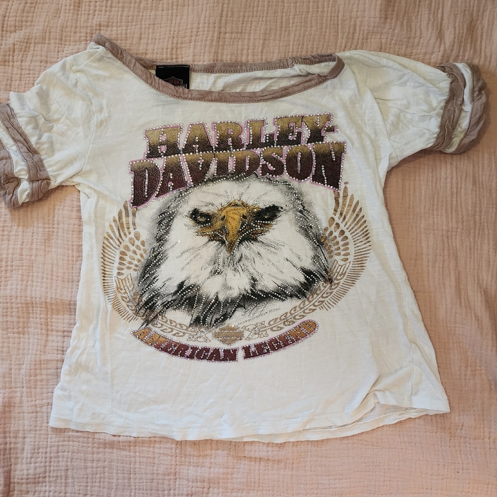 Womens Harley Davidson Rhinestone T-Shirt